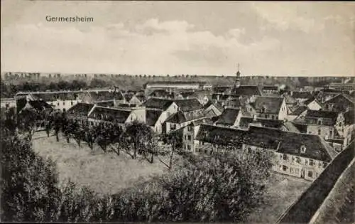 Ak Germersheim am Rhein, Blick auf die Stadt mit Umgebung