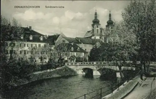 Ak Donaueschingen im Schwarzwald, Schützenbrücke