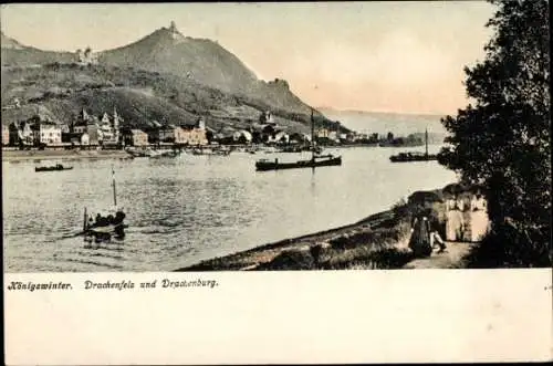 Ak Königswinter am Rhein, Drachenfels, Drachenburg