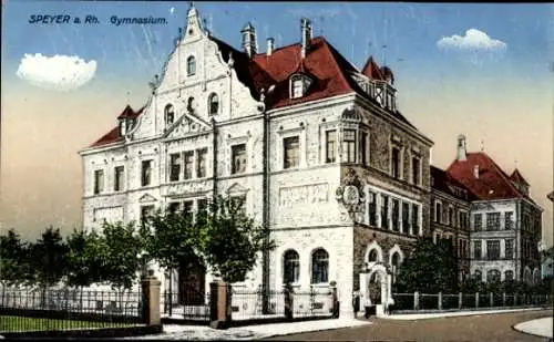 Ak Speyer am Rhein, Gymnasium