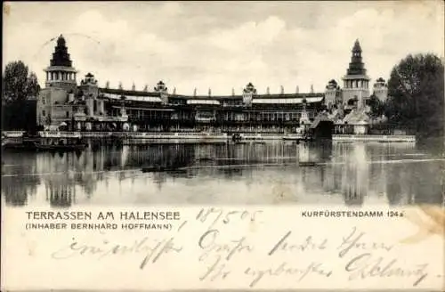 Ak Berlin Wilmersdorf Halensee, Terrassen am Halensee, Kurfürstendamm 124a