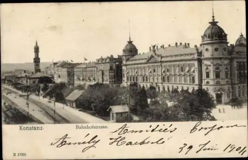 Ak Konstanz am Bodensee, Bahnhofstraße