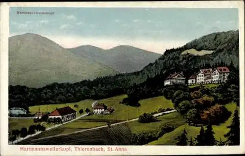 Ak Hartmannswiller Hartmannsweiler Elsass Haut Rhin, Hartmannsweilerkopf, Thierenbach, St. Anna