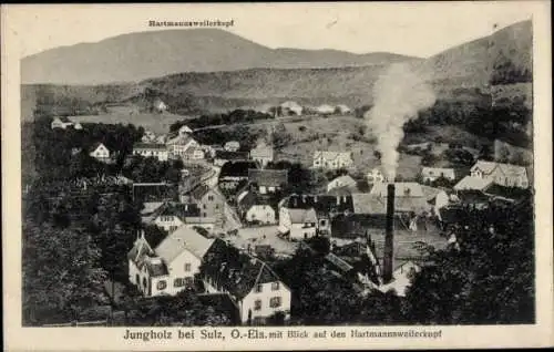 Ak Jungholtz Jungholz Elsass Haut Rhin, Blick auf Ortschaft mit Hartmannsweilerkopf