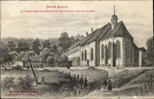 Künstler Ak Trois Épis Drei Ähren Elsass Haut Rhin, Le Pelepinage