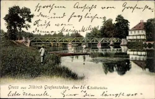 Ak Illkirch Graffenstaden Grafenstaden Elsass Bas Rhin, Zollbrücke
