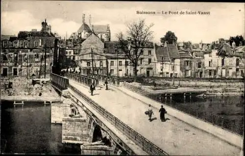 Ak Soissons-Aisne, Pont de Saint Vaast