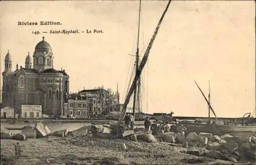 Ak Saint Raphaël Var, Hafen