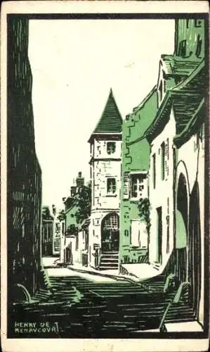 Künstler Ak Beaugency Loiret, Häuser des 12. Jahrhunderts