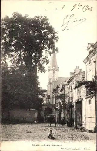 Ak Chinon Indre et Loire, Place Mirabeau