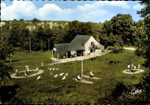 Ak Saulges Mayenne, Restaurant Champêtre de la Grotte à Margot, Spielplatz