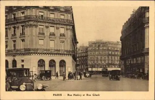 Ak Paris IX, Rue Halévy und Rue Gluck, Société Générale