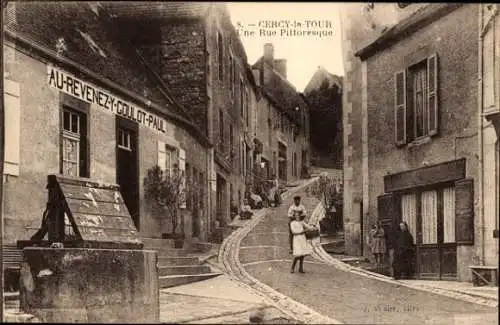 Ak Cercy la Tour Nièvre, One Street