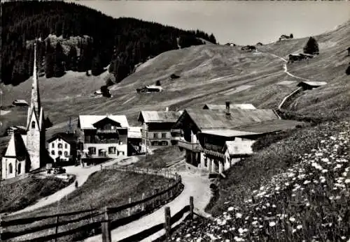 Ak St. Antönien Kanton Graubünden, Blick gegen Aschüel