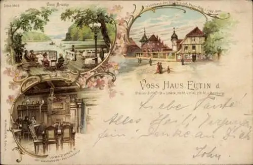 Litho Eutin in Ostholstein, Joh. Heinrich Voss Haus, Luisen-Zimmer, Voss-Brücke