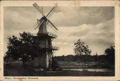 Ak Heemstede Nordholland, Groenendaal, Molen