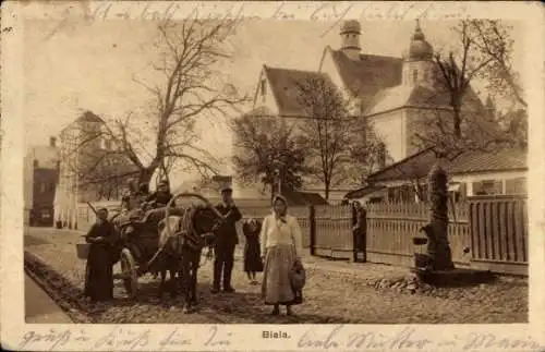 Ak Biała Podlaska Polen, Straßenansicht, Anwohner
