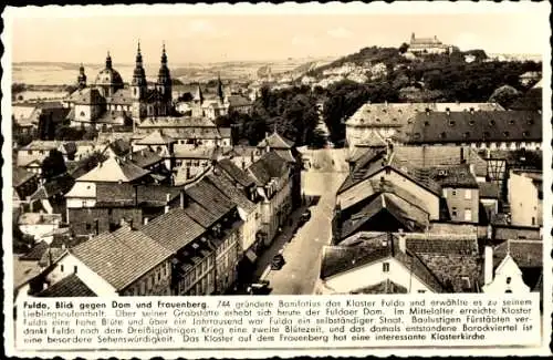 Ak Fulda in Hessen, Blick gegen Dom und Frauenberg über die Dächer der Stadt