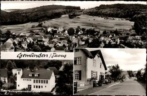 Ak Gemünden Weilrod im Taunus, Gesamtansicht, Volksgemeinschaftshaus