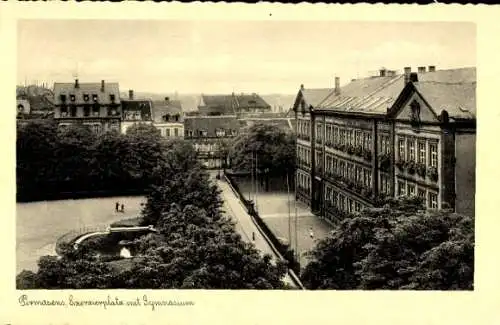 Ak Pirmasens am Pfälzerwald, Exerzierplatz mit Gymnasium