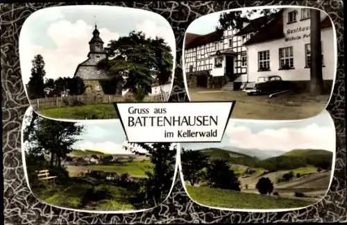 Ak Battenhausen Kellerwald Haina Kloster, Gasthaus zum Hohen Lohr, Bes. W. Petri