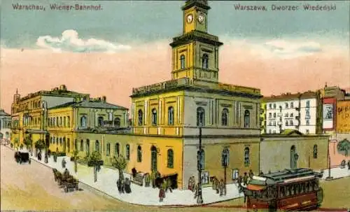 Ak Warszawa Warschau Polen, Wiener Bahnhof