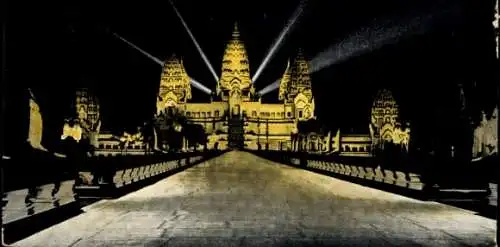 Ak Angkor Wat Kambodscha, Tempel, Nachtaufnahme
