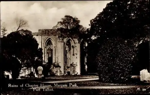 Ak Port Talbot Wales, Ruinen des Kapitelsaals, Margam-Park