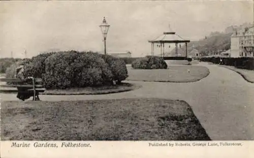 Ak Folkestone Kent England, Marine-Gardens