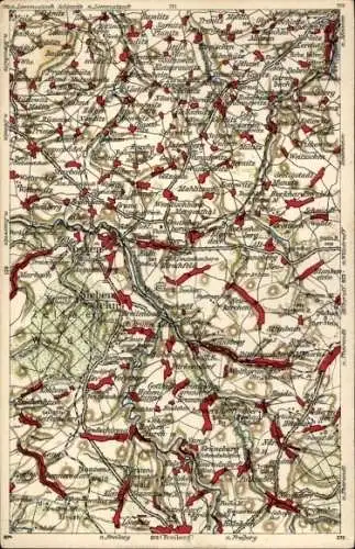 Landkarten Ak Siebenlehn, Zellwald, Nossen