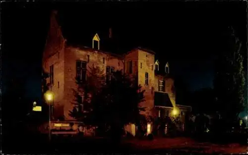 Ak Valkenburg Limburg Niederlande, Schloss Den Halder, Nachtbeleuchtung