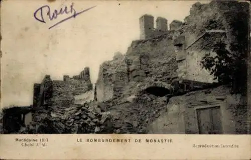 Ak Monastir Tunesien, Ruine, bombardiertes Haus