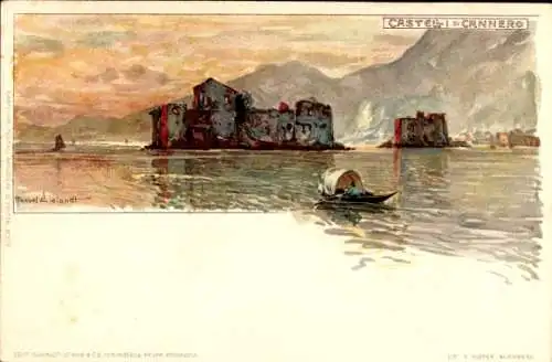 Künstler Litho Wielandt, Manuel, Cannobia Piemonte, Castelli di Cannero