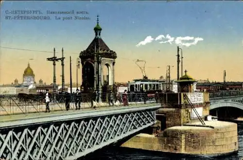 Ak Sankt Petersburg Russland, Le Pont Nicolas