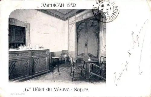 Ak Napoli Neapel Campania, Grand Hotel du Vesuve, American Bar