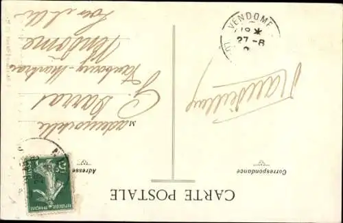 Ak Castres Tarn, Albinque-Kirche, Ankunft des Zuges aus Vabre