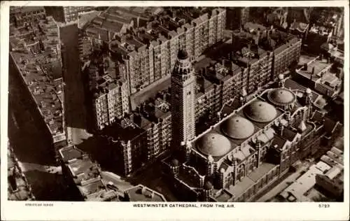 Ak London City England, Westminster Cathedral, Aerial View