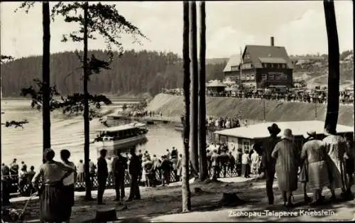 Ak Kriebstein Mittelsachsen, Zschopau Talsperre, Gaststätte, Bootsstation