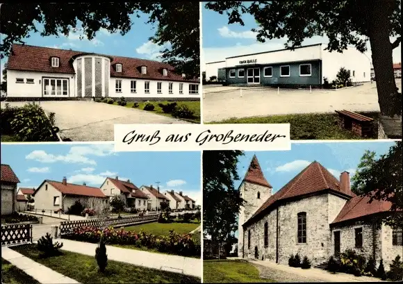 Ak Großeneder Borgentreich in Westfalen, Kaufhaus Dierkes, Kirche, Siedlung