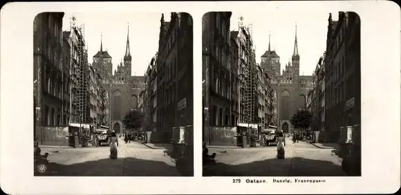 Stereo Foto Gdańsk Danzig, Frauengasse
