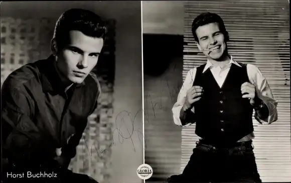 Ak Schauspieler Horst Buchholz, Portrait, Zigarette, Film Endstation Liebe, Autogramm