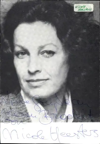 Foto Ak Schauspielerin Nicole Heesters, Portrait, Autogramm