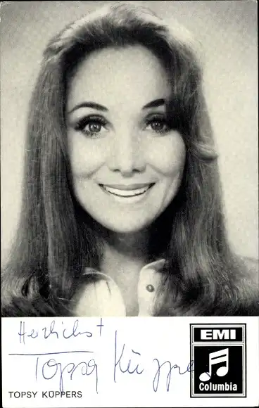 Ak Schauspielerin Topsy Küppers, Portrait, Autogramm, Emi Columbia