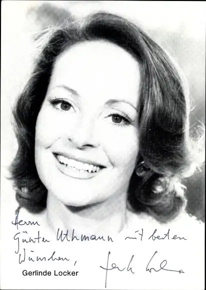 Ak Schauspielerin Gerlinde Locker, Portrait, Autogramm