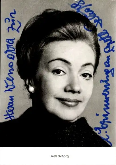 Ak Schauspieler Gretl Schörg, Portrait, Autogramm