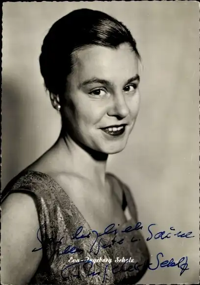 Ak Schauspielerin Eva-Ingeborg Scholz, Portrait, Autogramm