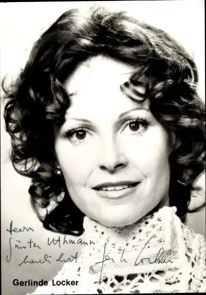 Ak Schauspielerin Gerlinde Locker, Portrait, Autogramm