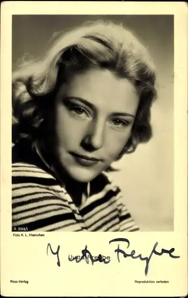 Ak Schauspielerin Jutta Freybe, Ross Verlag A 3349 1, Portrait, Autogramm