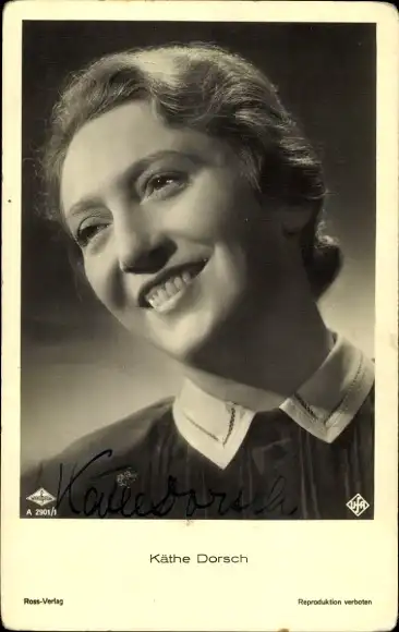 Ak Schauspielerin Käthe Dorsch, Portrait, Autogramm