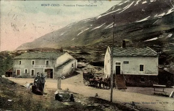 Ak Mont Cenis Savoie, Französisch-Italienische Grenze